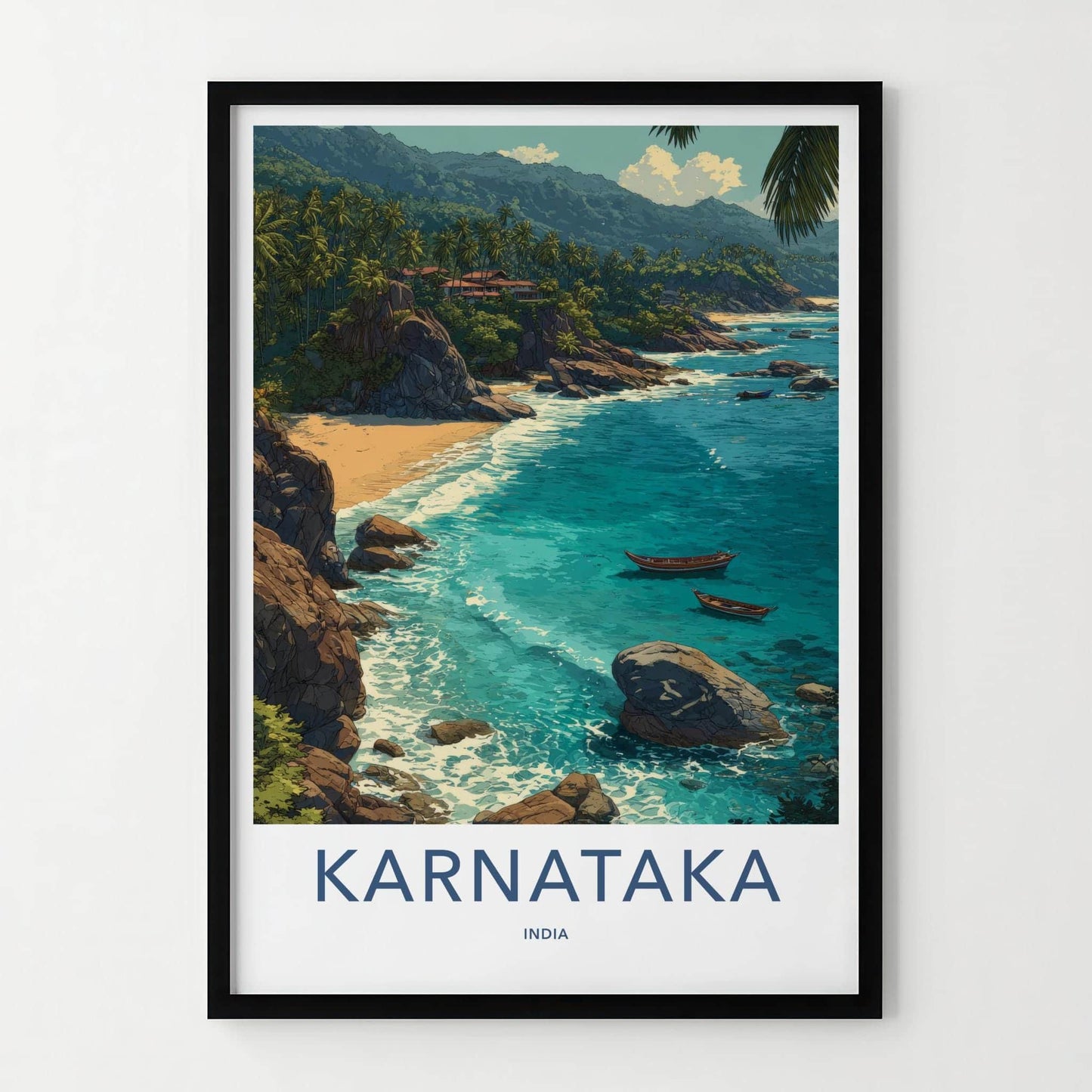Karnataka Poster - India Travel Art - Karnataka Tropical Shore Home Decor