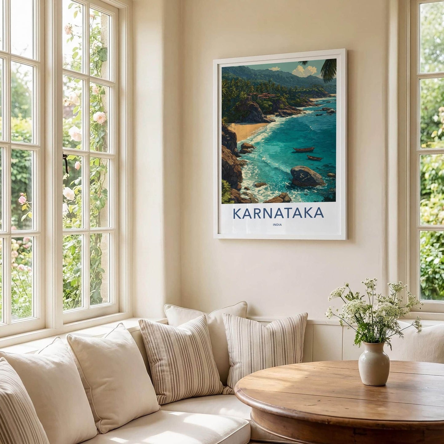 Karnataka Poster - India Travel Art - Karnataka Tropical Shore Home Decor