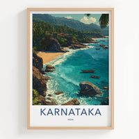 Karnataka Poster - India Travel Art - Karnataka Tropical Shore Home Decor
