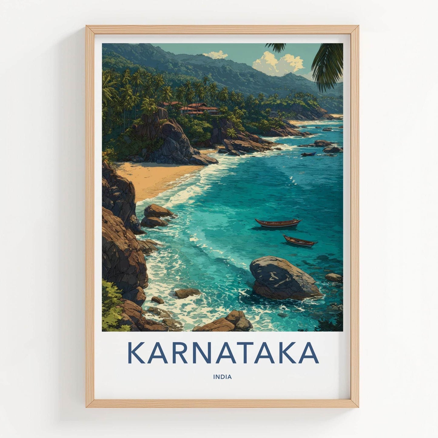 Karnataka Poster - India Travel Art - Karnataka Tropical Shore Home Decor