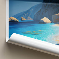 Karpathos Poster - Greece Framed Art - Clear Sea Cliffs Framed Decor