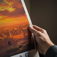 Kashgar Poster - China Wall Art - Fiery Sunset City Home Decor