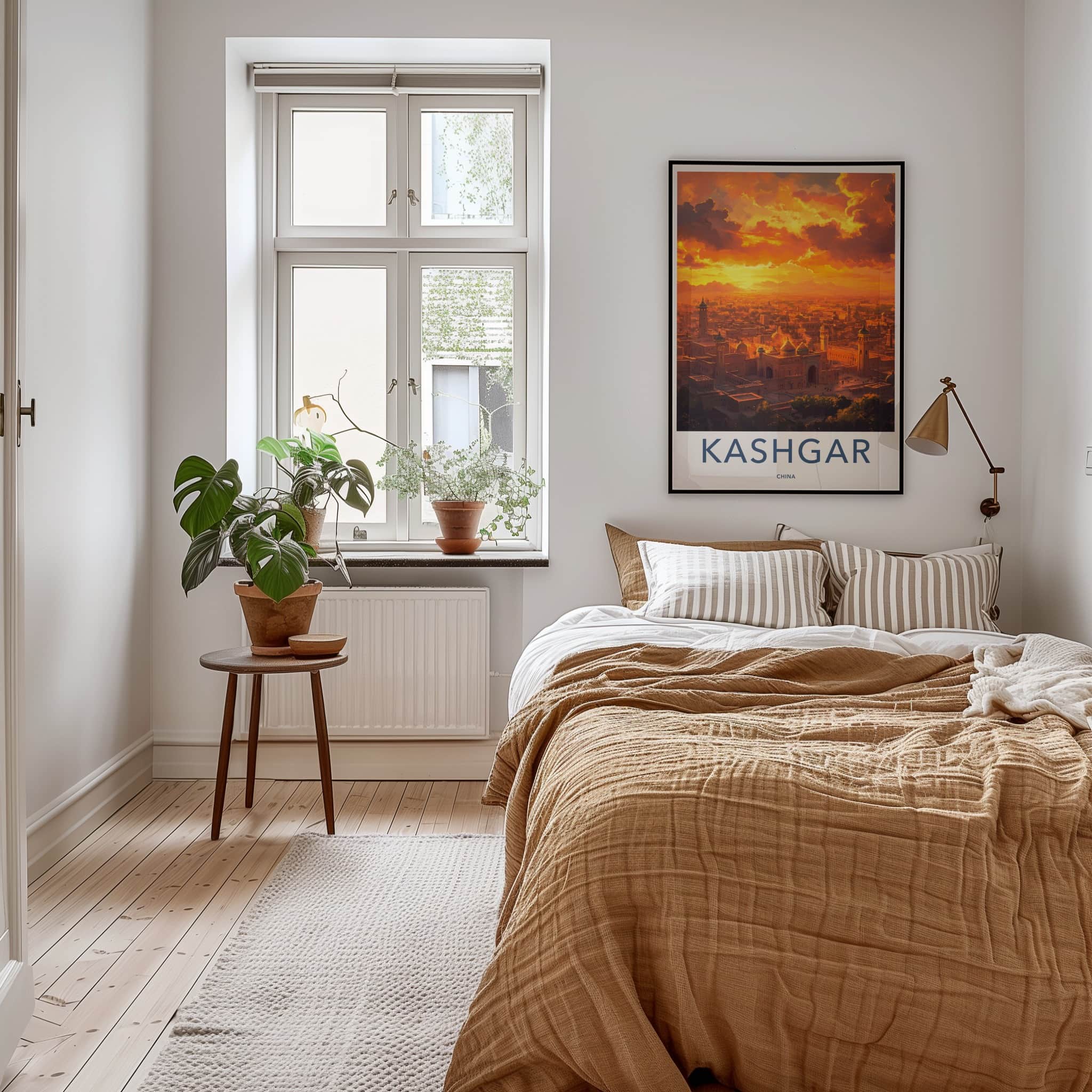 Kashgar Poster - China Wall Art - Fiery Sunset City Home Decor