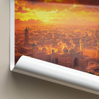 Kashgar Poster - China Wall Art - Fiery Sunset City Home Decor