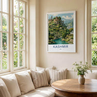 Kashmir Poster - India Travel Art - Kashmir Himalayan River Valley Gallery Art