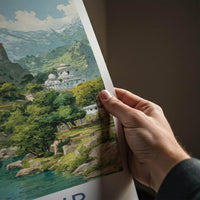 Kashmir Poster - India Travel Art - Kashmir Himalayan River Valley Gallery Art