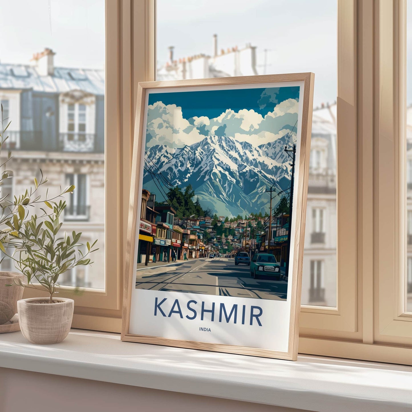 Kashmir Poster - India Travel Art - Kashmir Snow Capped Peak Home Decor
