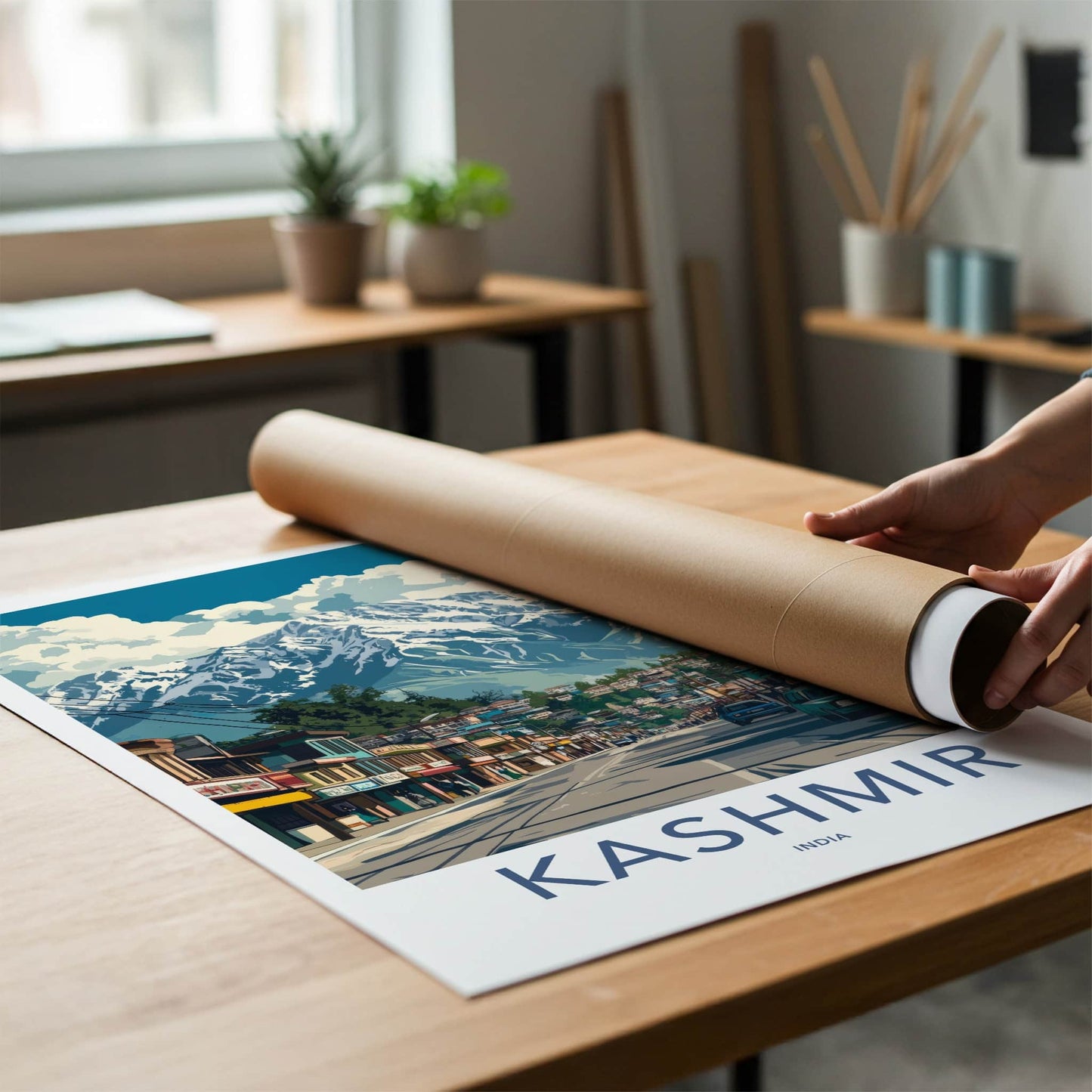 Kashmir Poster - India Travel Art - Kashmir Snow Capped Peak Home Decor