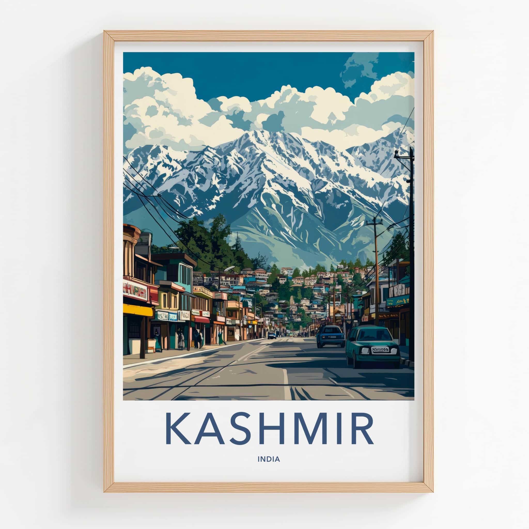 Kashmir Poster - India Travel Art - Kashmir Snow Capped Peak Home Decor