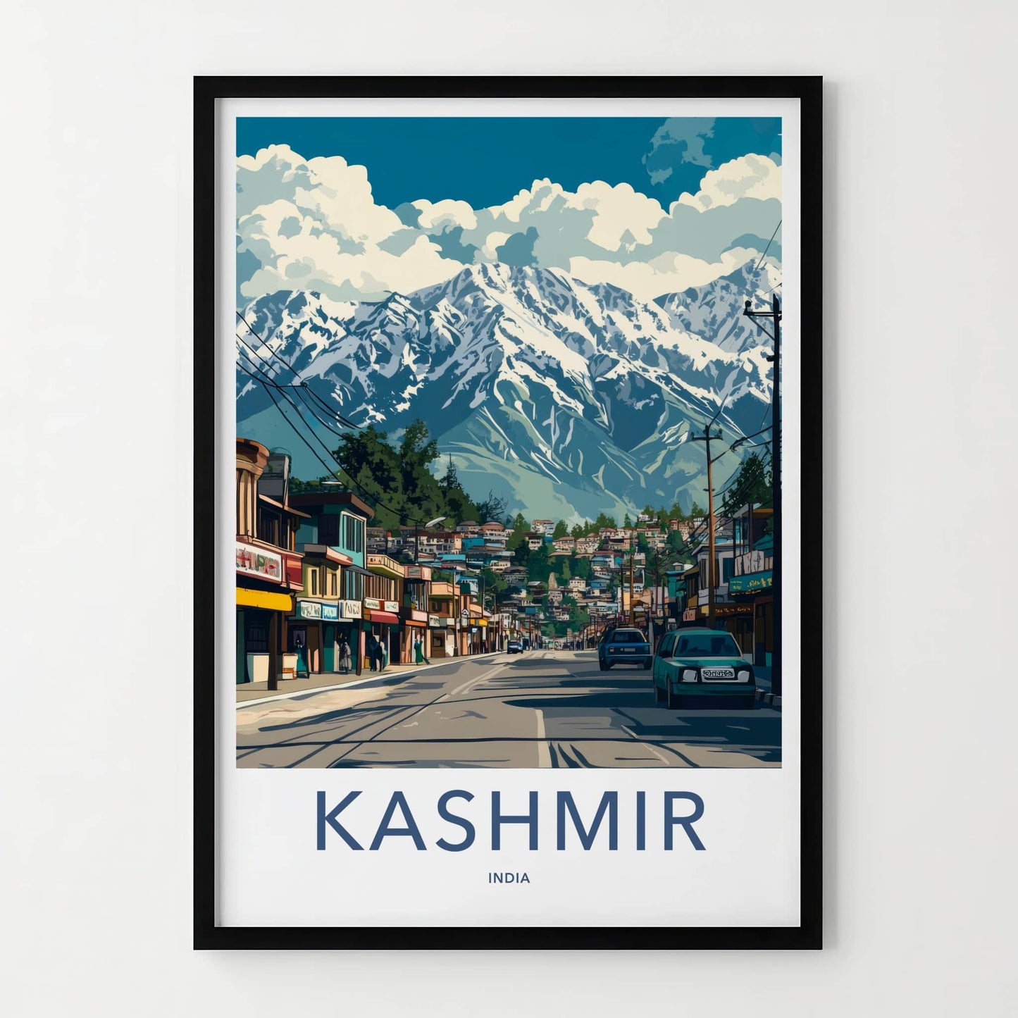 Kashmir Poster - India Travel Art - Kashmir Snow Capped Peak Home Decor