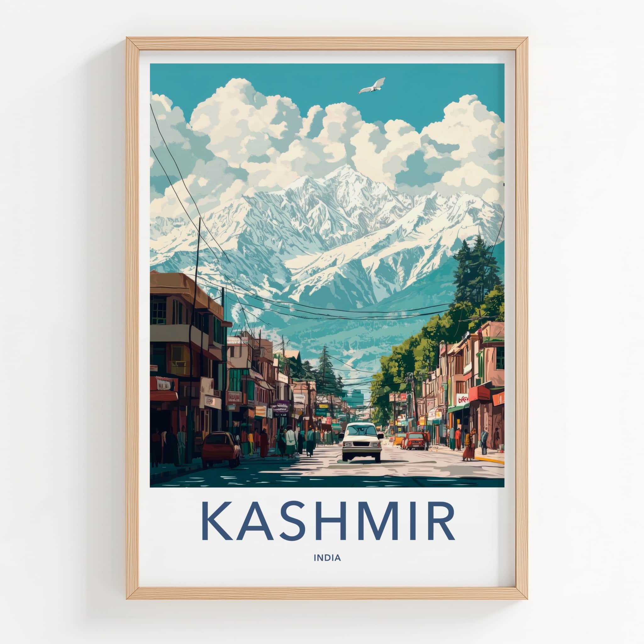 Kashmir Poster - India Travel Print - Kashmir Mountain Street Gallery Art