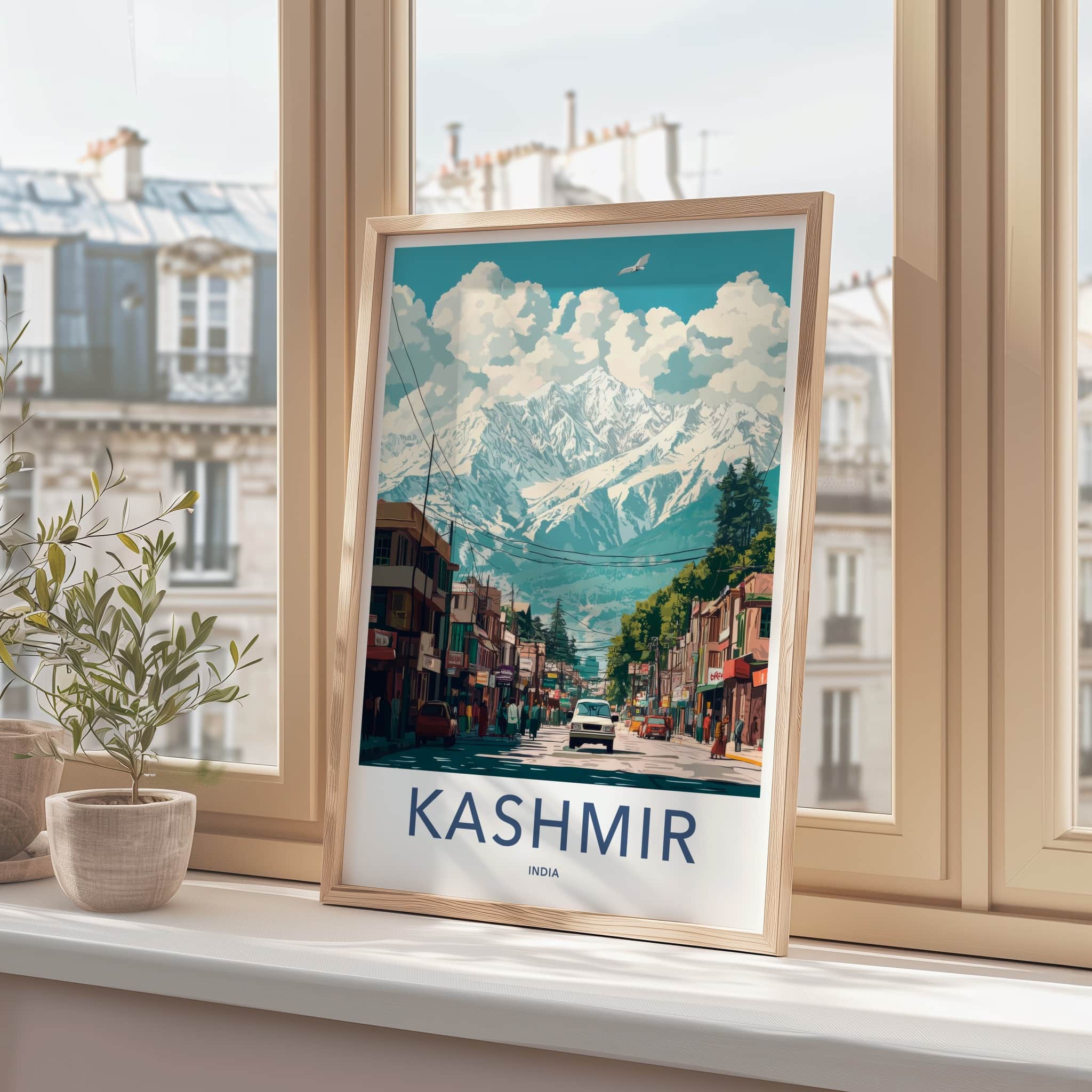 Kashmir Poster - India Travel Print - Kashmir Mountain Street Gallery Art