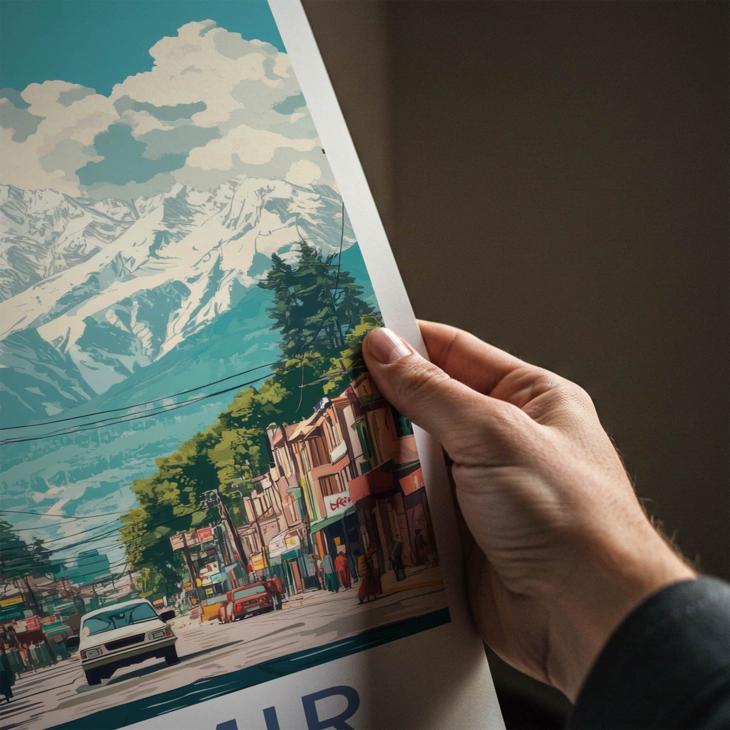 Kashmir Poster - India Travel Print - Kashmir Mountain Street Gallery Art