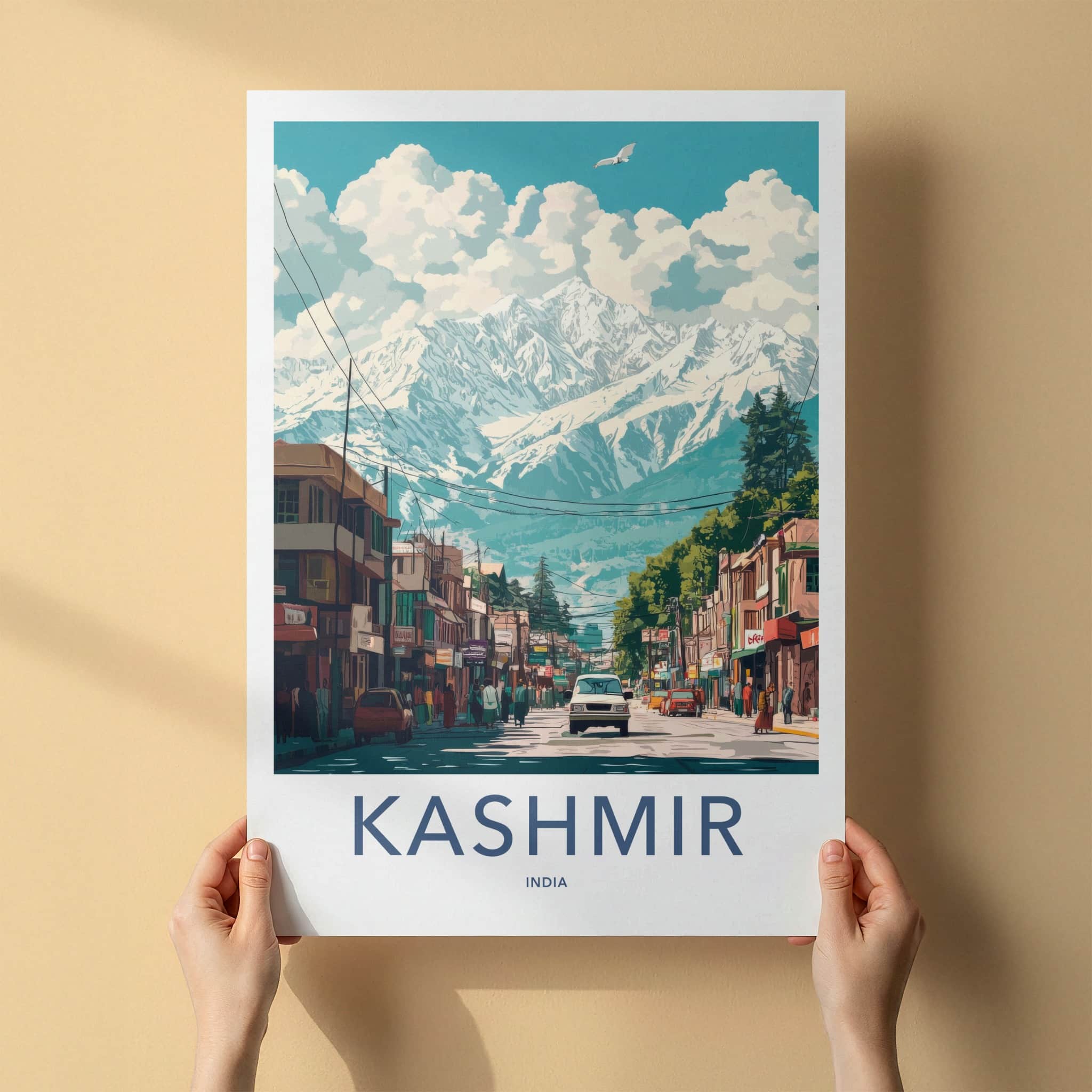 Kashmir Poster - India Travel Print - Kashmir Mountain Street Gallery Art