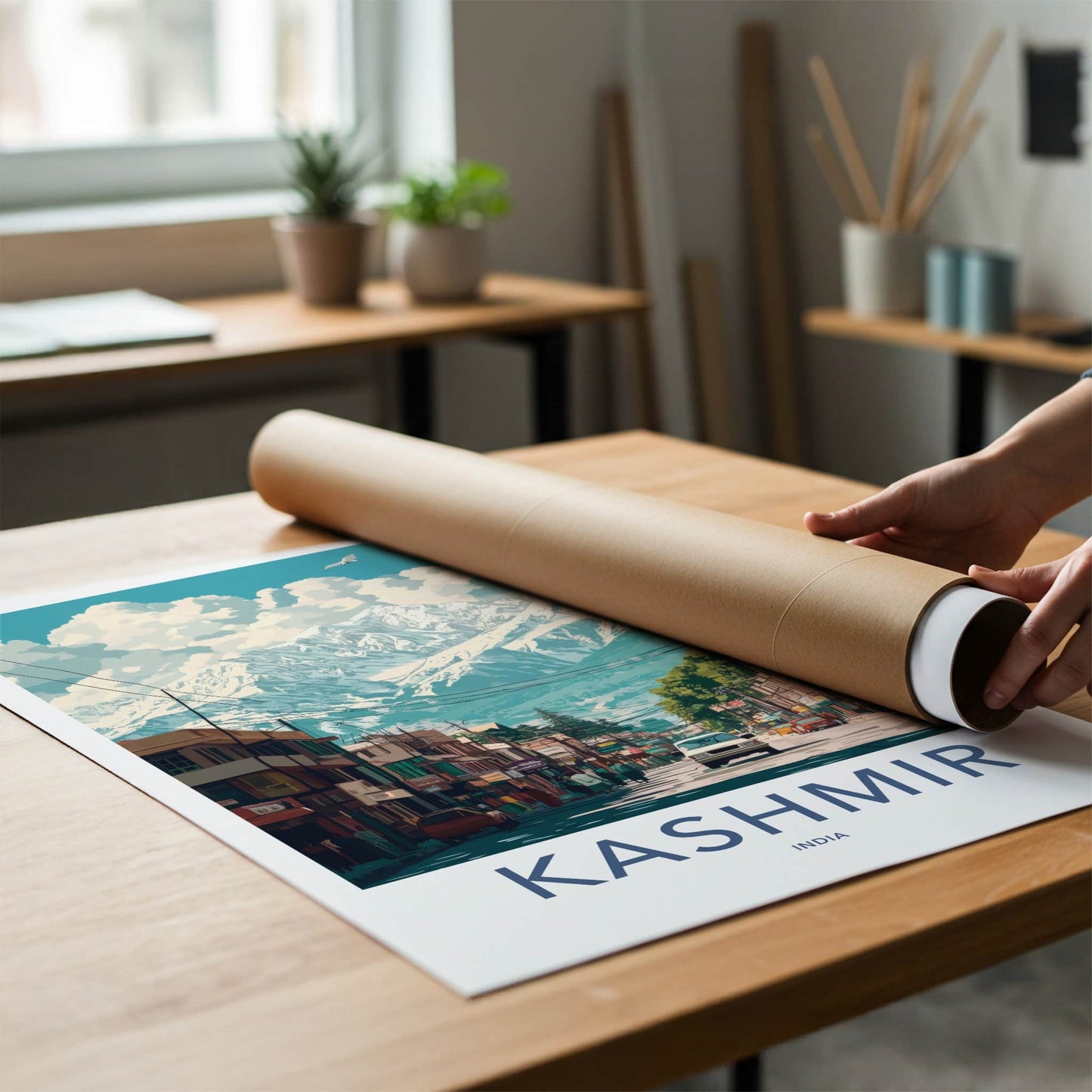 Kashmir Poster - India Travel Print - Kashmir Mountain Street Gallery Art