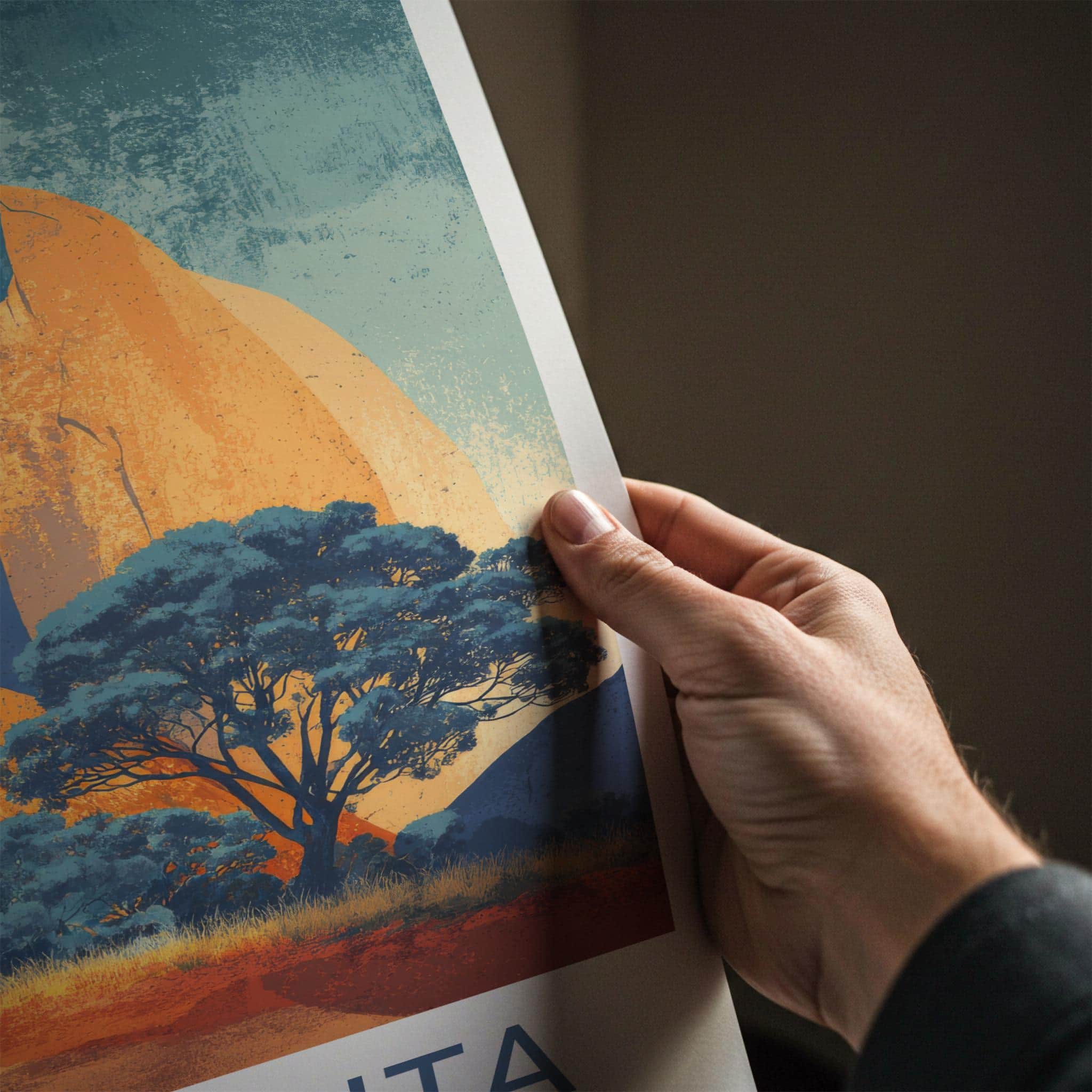 Kata Tjuta Poster - Australia Travel Art - Outback Rock Domes Home Decor