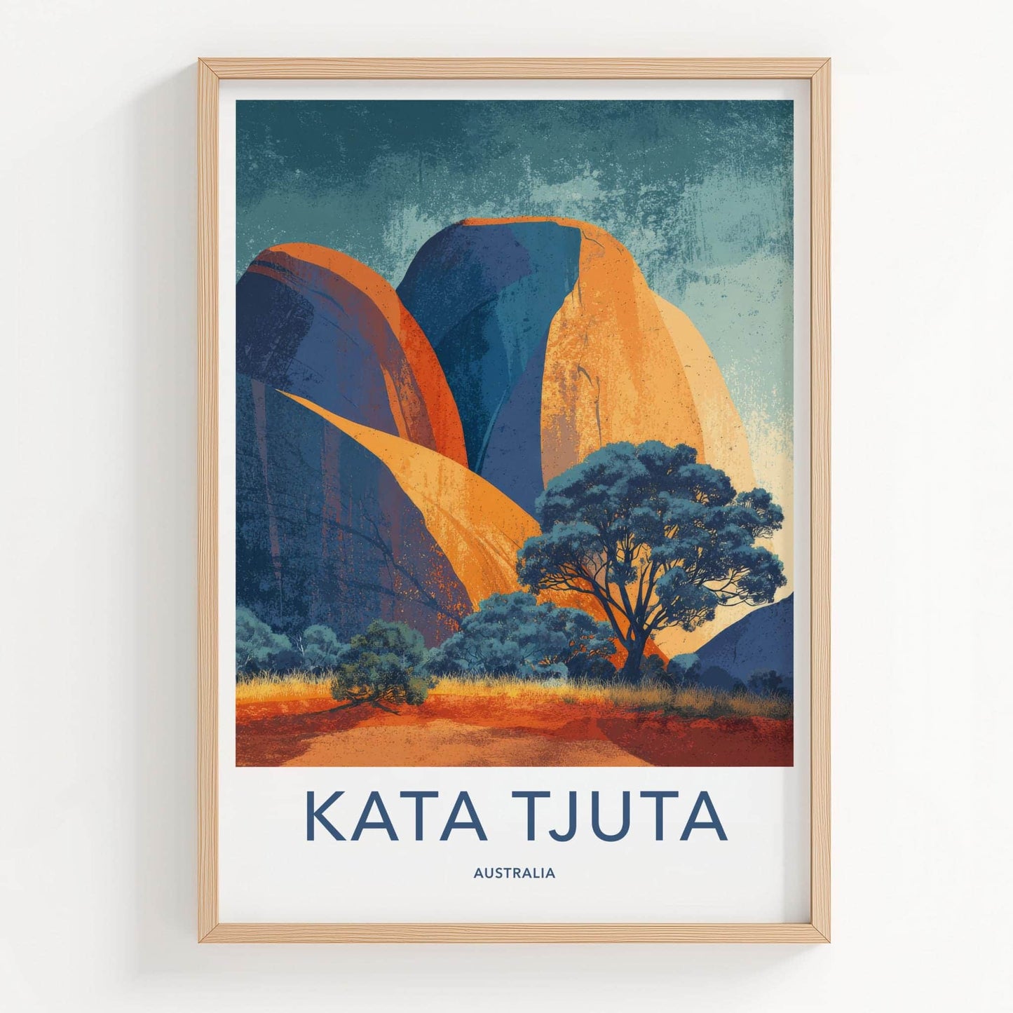 Kata Tjuta Poster - Australia Travel Art - Outback Rock Domes Home Decor