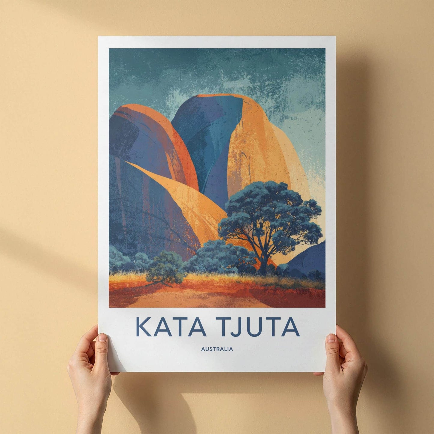 Kata Tjuta Poster - Australia Travel Art - Outback Rock Domes Home Decor