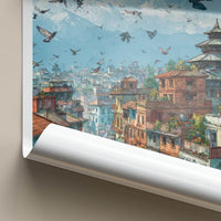 Kathmandu Poster - Nepal Travel Art - Himalayan Peaks City Home Decor