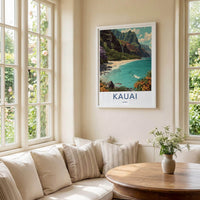Kauai Poster - Hawaii Framed Print - Lush Mountain Beach Framed Decor