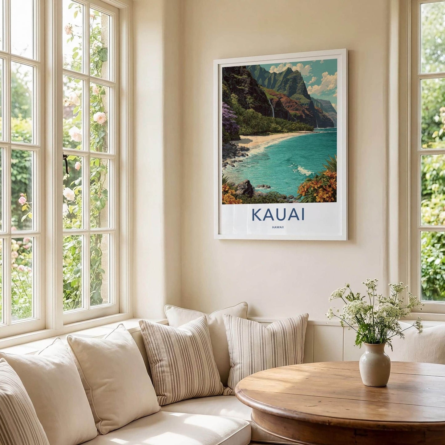 Kauai Poster - Hawaii Framed Print - Lush Mountain Beach Framed Decor