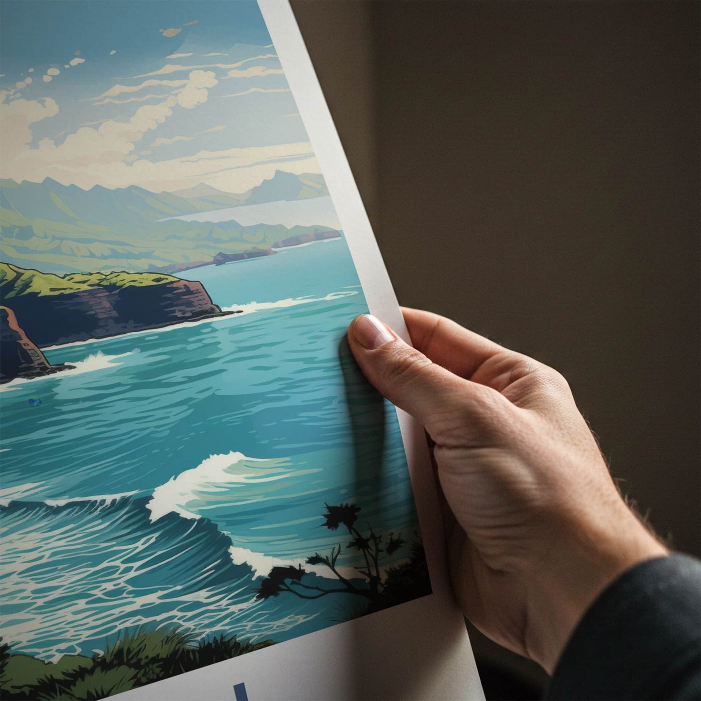 Kauai Poster - Hawaii Travel Art - Lush Tropical Coast Home Decor