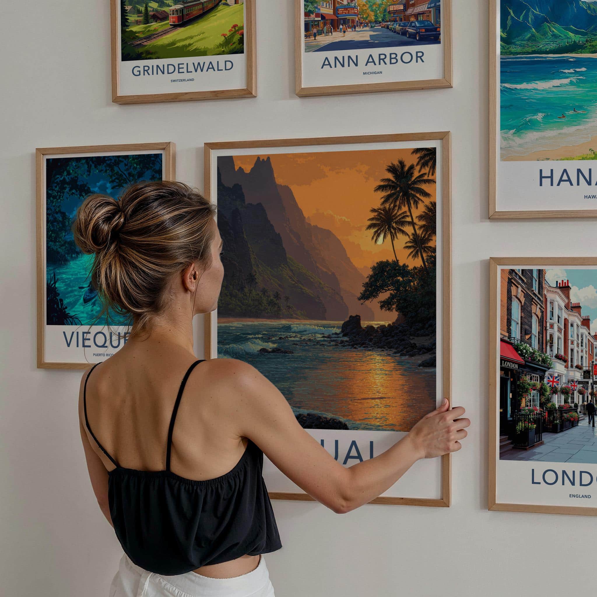 Kauai Poster - Hawaii Travel Art - Sunset Tropical Beach Home Decor