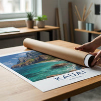 Kauai Poster - Hawaii Travel Print - Dramatic Island Coastline Lounge Decor