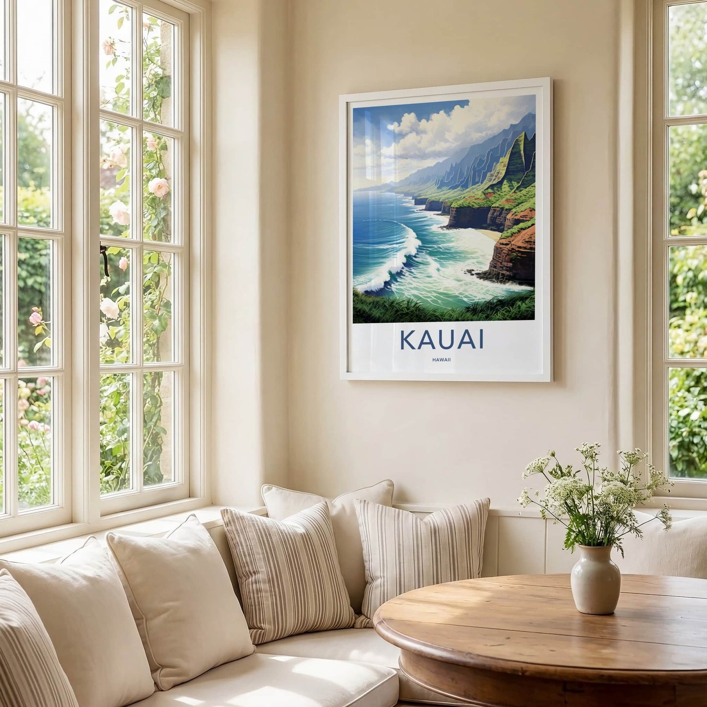 Kauai Poster - Hawaii Wall Art - Verdant Sea Cliffs Home Decor