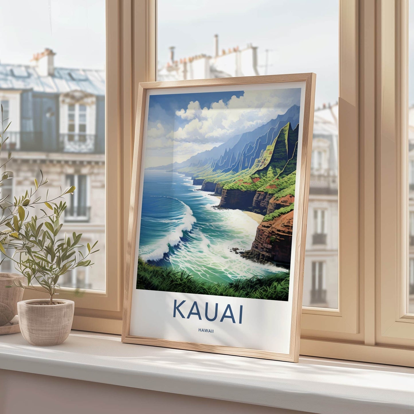Kauai Poster - Hawaii Wall Art - Verdant Sea Cliffs Home Decor