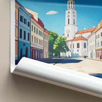 Kaunas Poster - Lithuania Travel Art - Historic City Square Home Decor