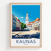 Kaunas Poster - Lithuania Travel Art - Historic City Square Home Decor