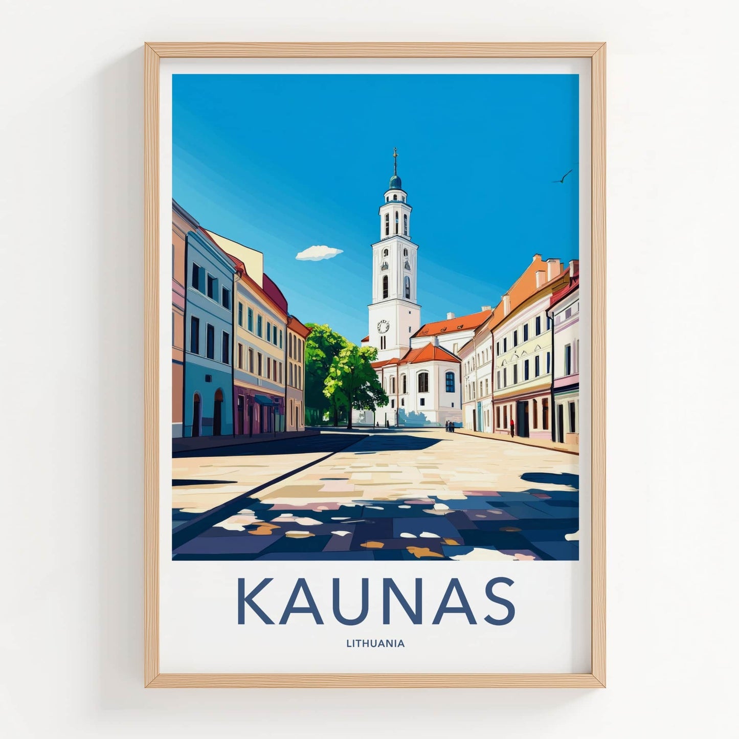Kaunas Poster - Lithuania Travel Art - Historic City Square Home Decor