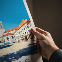 Kaunas Poster - Lithuania Travel Art - Historic City Square Home Decor