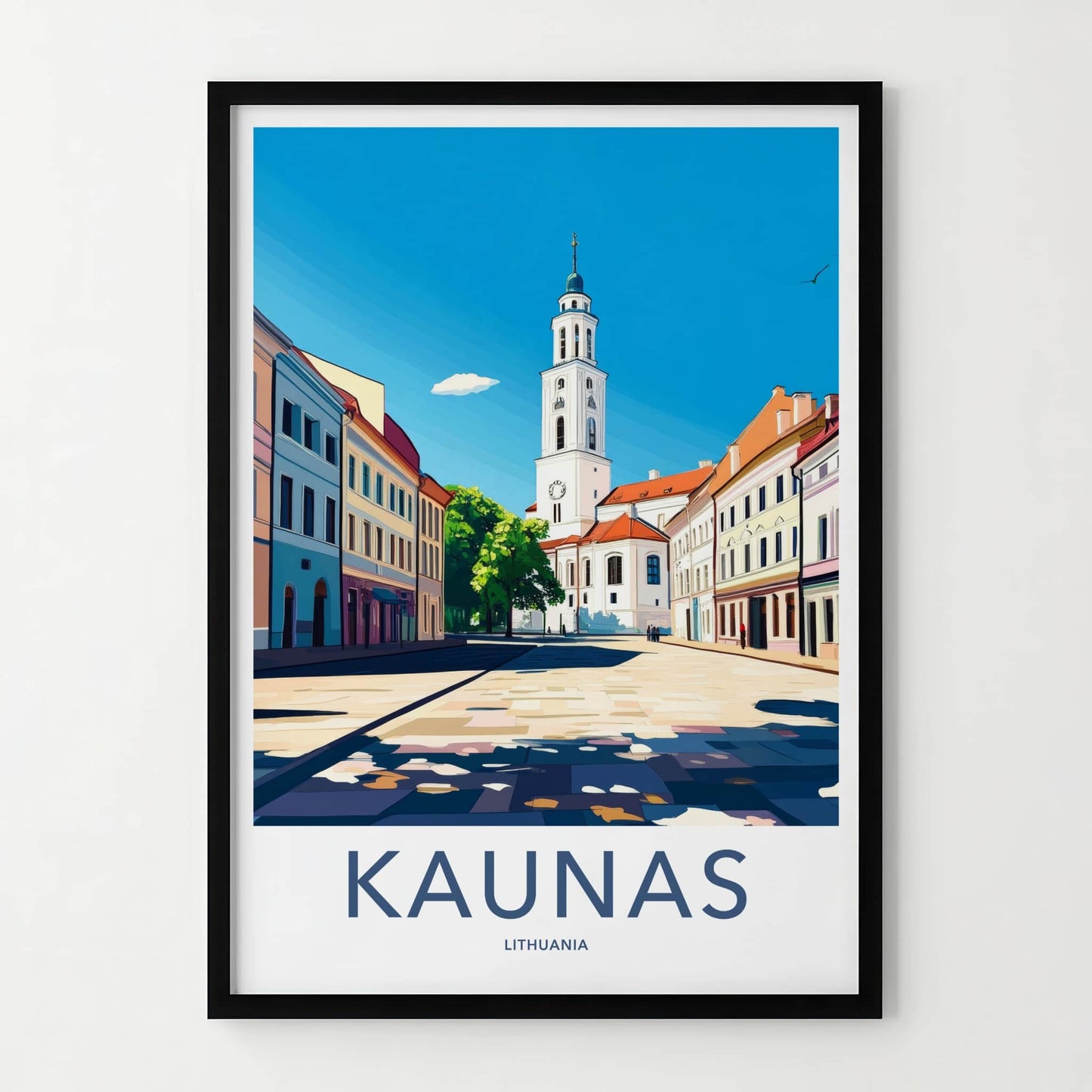 Kaunas Poster - Lithuania Travel Art - Historic City Square Home Decor