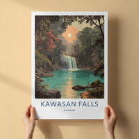 Kawasan Falls Poster - Philippines Travel Art - Lush Jungle Waterfall Home Decor