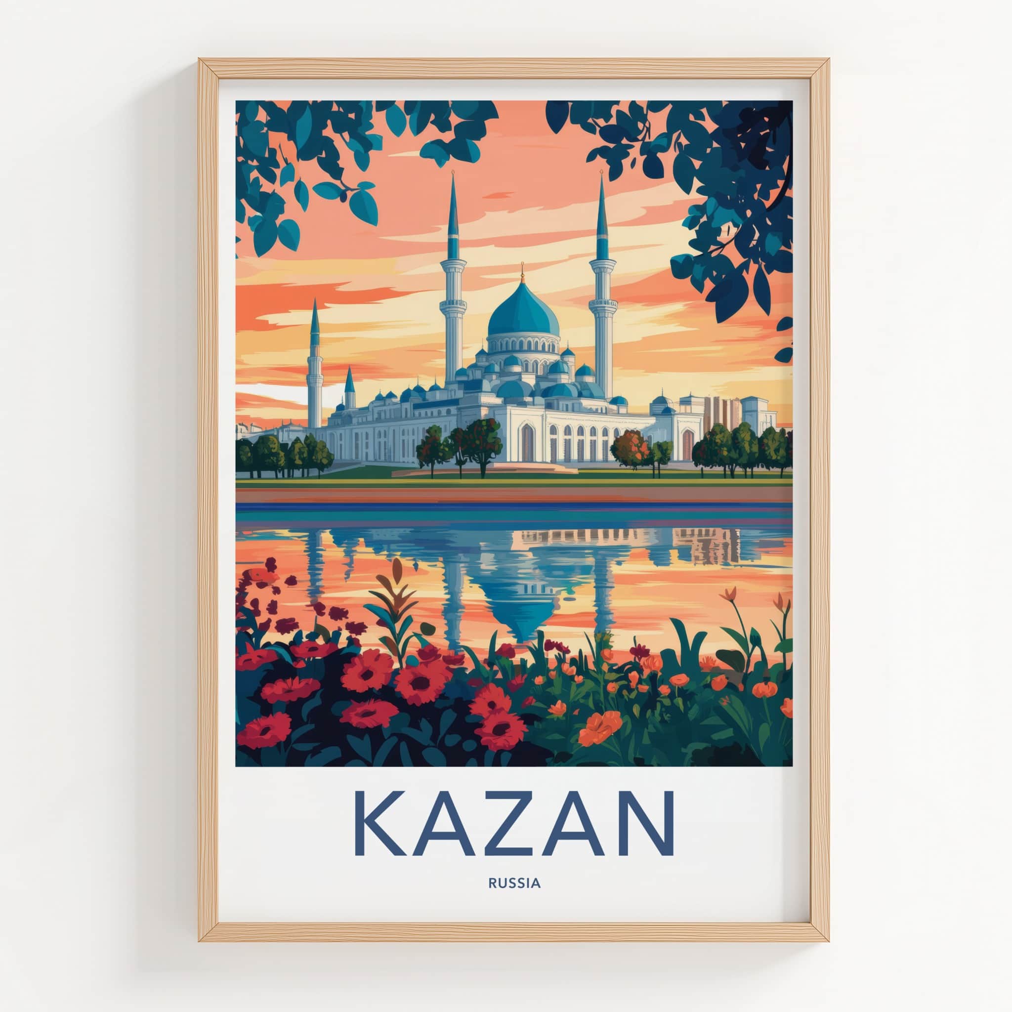 Kazan Poster - Russia Art Print - Kul Sharif Reflection Wall Decor