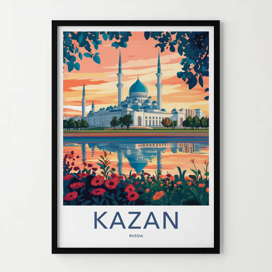 Kazan Poster - Russia Art Print - Kul Sharif Reflection Wall Decor