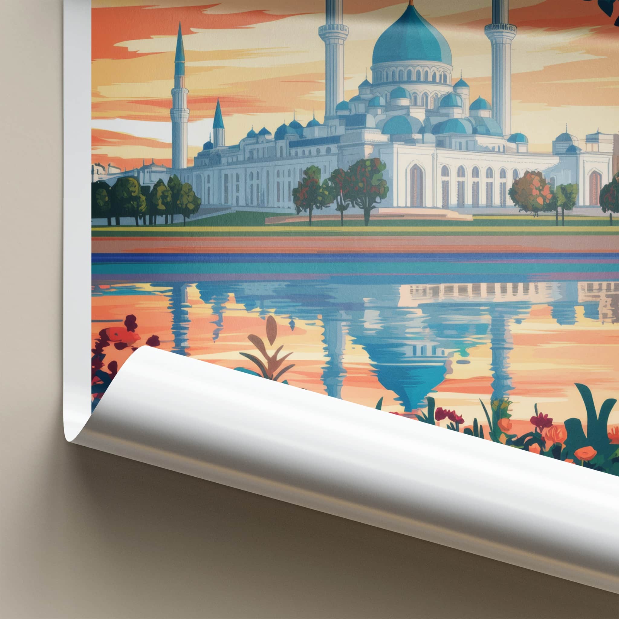 Kazan Poster - Russia Art Print - Kul Sharif Reflection Wall Decor