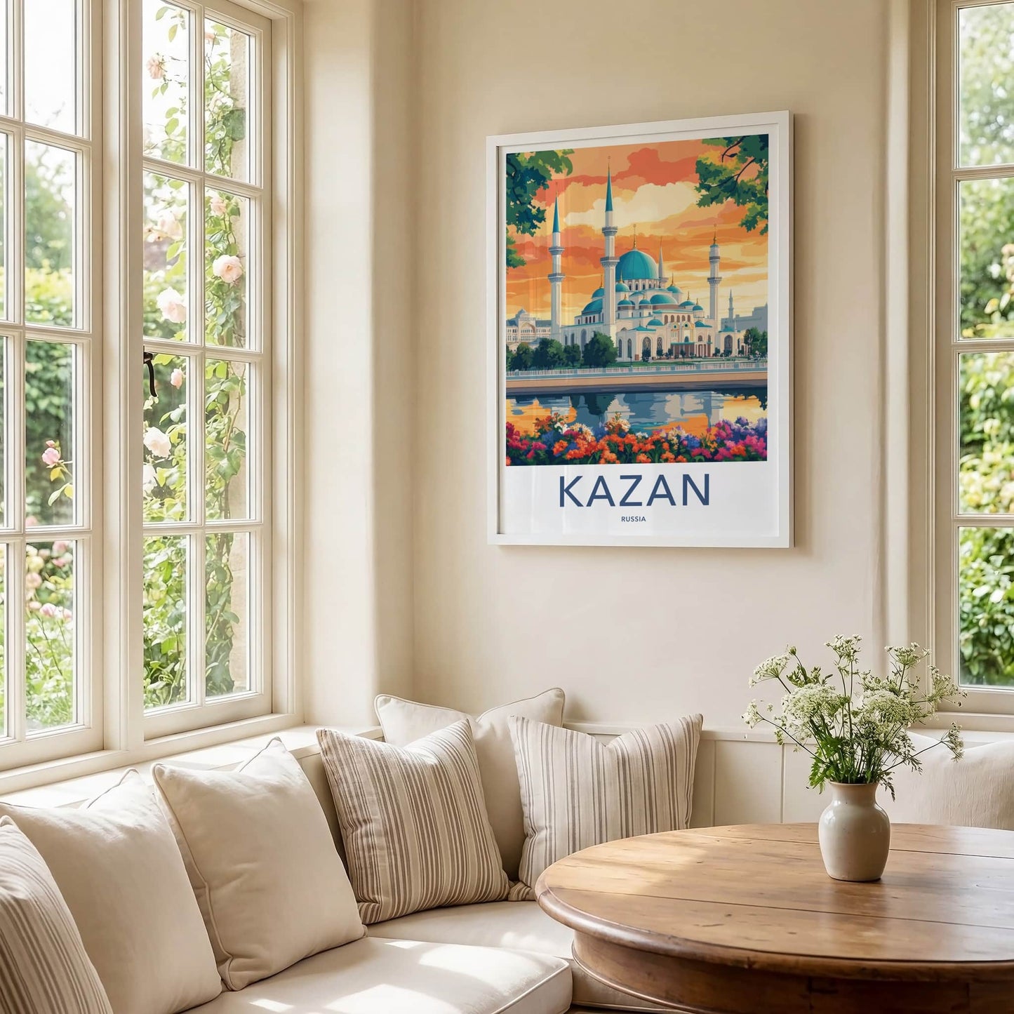 Kazan Poster - Russia Travel Art - Blue Domed Mosque Home Decor