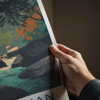 Kbal Spean Poster - Cambodia Travel Art - Jungle River Flowing Wall Decor