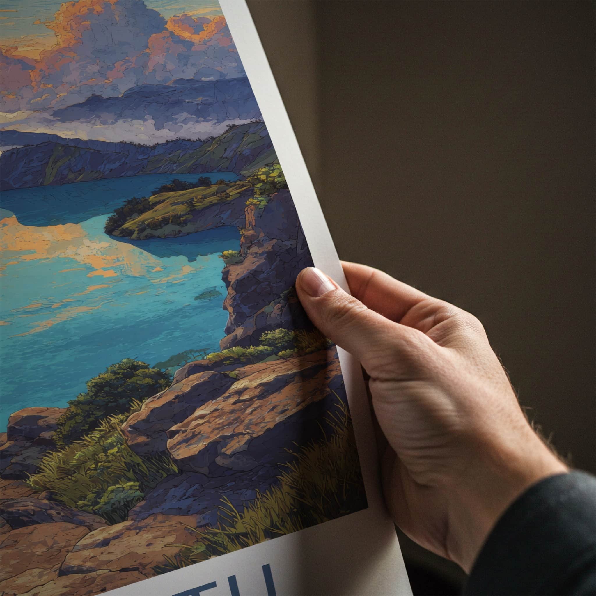 Kelimutu Poster - Indonesia Art Print - Volcanic Crater Lakes Home Decor