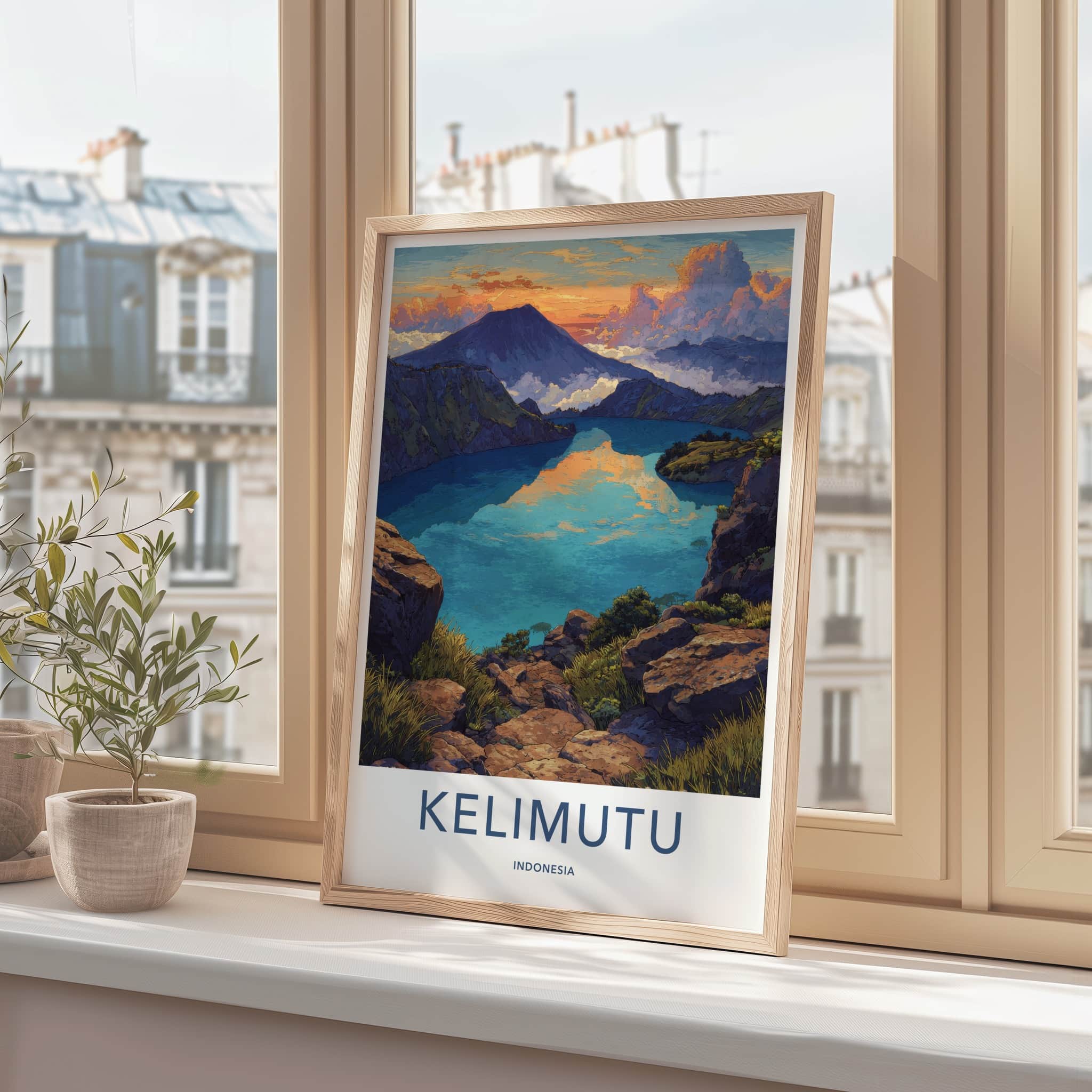 Kelimutu Poster - Indonesia Art Print - Volcanic Crater Lakes Home Decor
