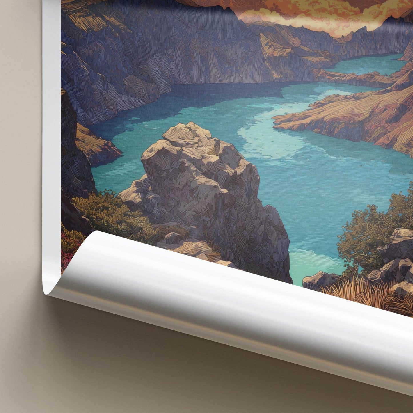 Kelimutu Poster - Indonesia Travel Art - Colorful Crater Lakes Wall Decor