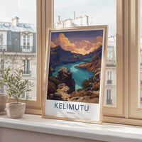 Kelimutu Poster - Indonesia Travel Art - Colorful Crater Lakes Wall Decor