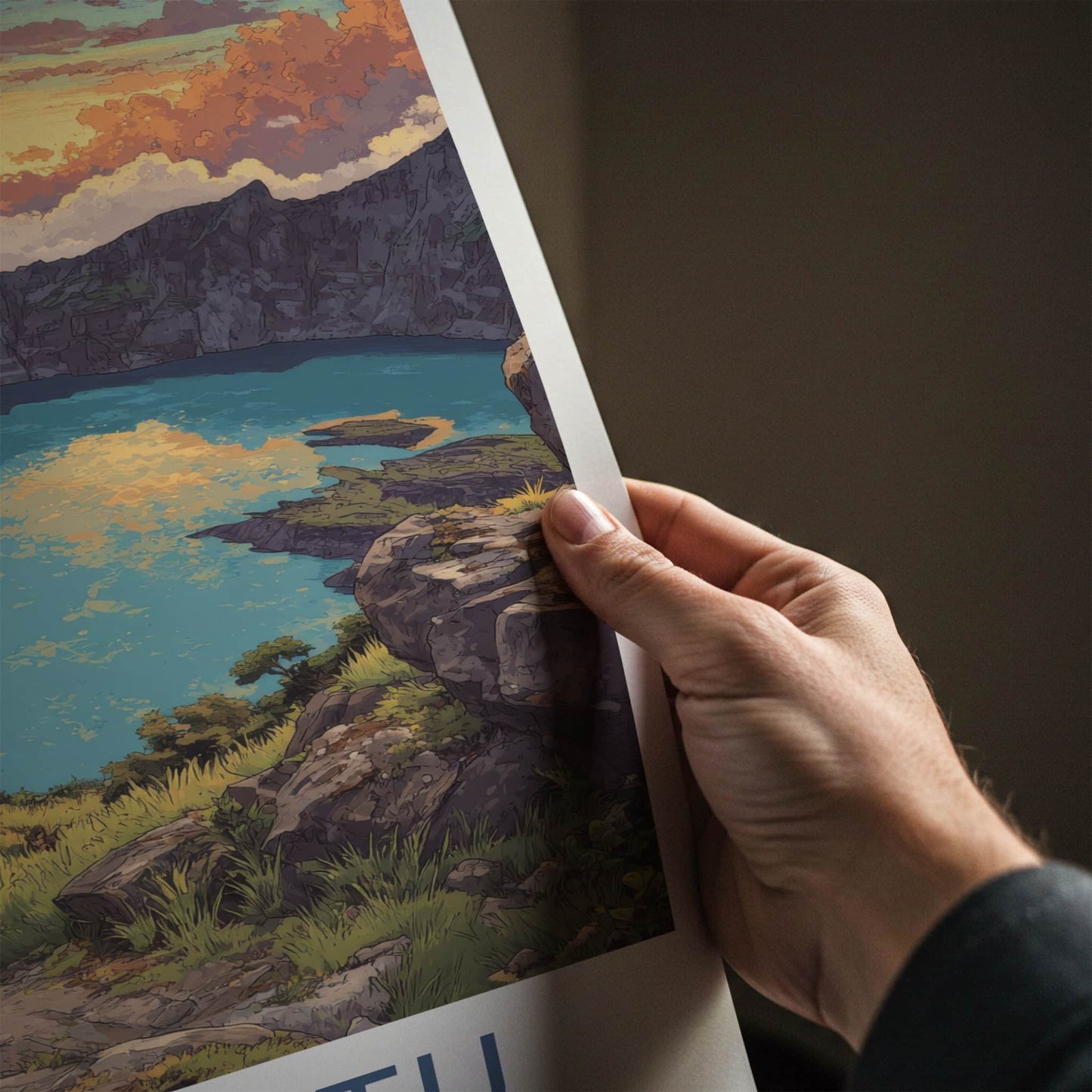 Kelimutu Poster - Indonesia Travel Art - Three Hued Lake Home Decor