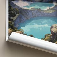 Kelimutu Poster - Indonesia Travel Art - Triple Crater Lakes Wall Decor