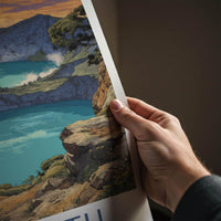 Kelimutu Poster - Indonesia Travel Art - Triple Crater Lakes Wall Decor