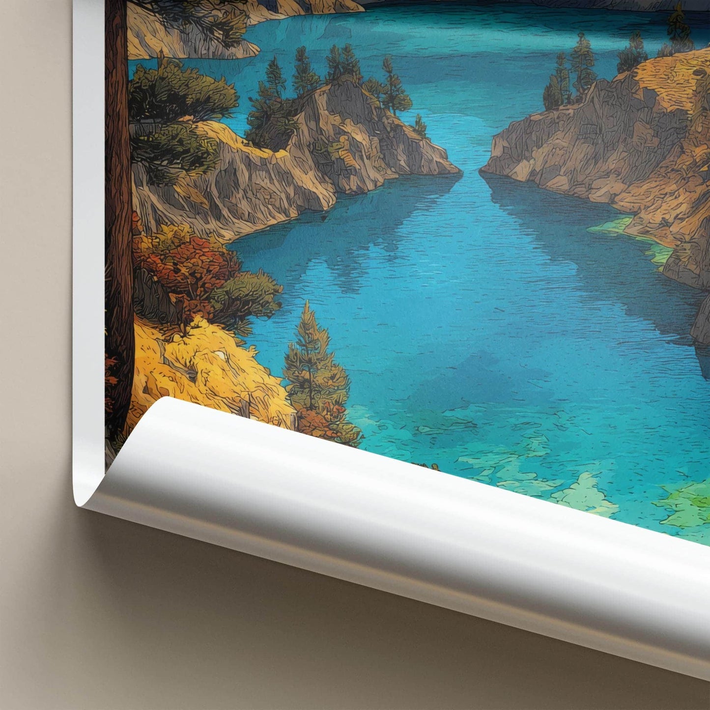 Kelimutu Poster - Indonesia Travel Art - Volcanic Crater Lake Home Decor