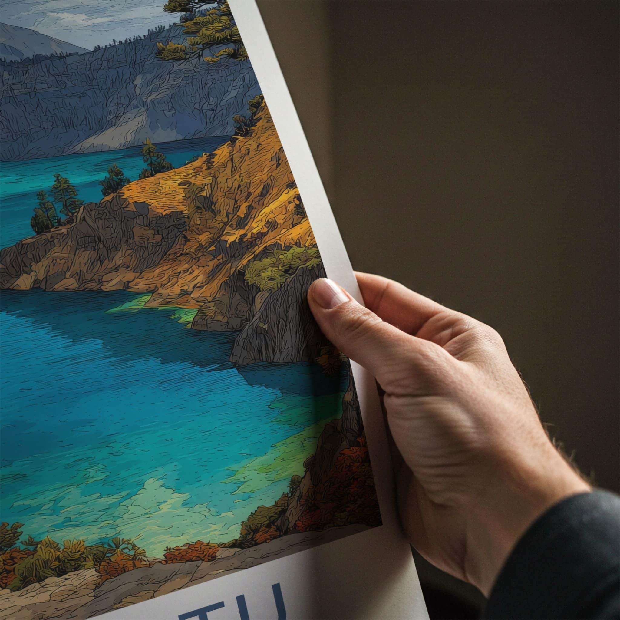 Kelimutu Poster - Indonesia Travel Art - Volcanic Crater Lake Home Decor